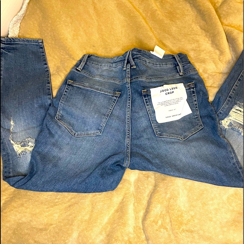 NWT GOOD AMERICAN Good Legs High Waist Crop Skinny Jeans Size 10/30
